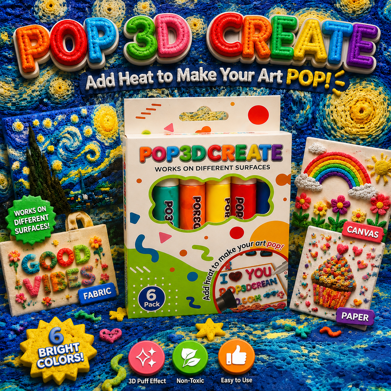 Save 50% by ordering today丨3D Relief Art Pen – Turn Flat Drawings Into Touchable 3D Art